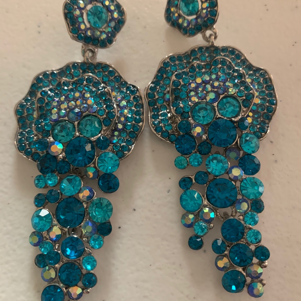 Turquoise Pageant Earrings Pierced